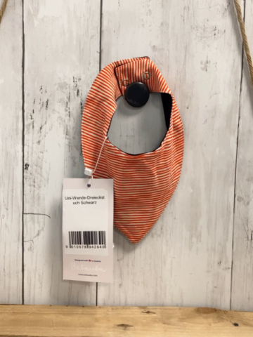 neu Babauba   Wende-Halstuch orange weiße Streifen / schwarz