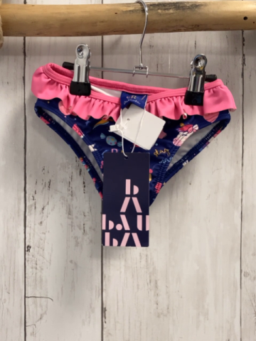 neu Babauba  Badehose  Gr. 86/92  blau rosa Rüschenbund kleine Bilder Schrift 