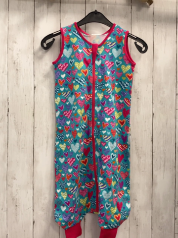 neu Babauba  Schlafsack Gr. 74  türkis bunte Sterne pink Bund mit kurzen Beinen 