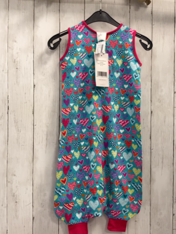 neu Babauba  Schlafsack Gr. 74  türkis bunte Sterne pink Bund mit kurzen Beinen 