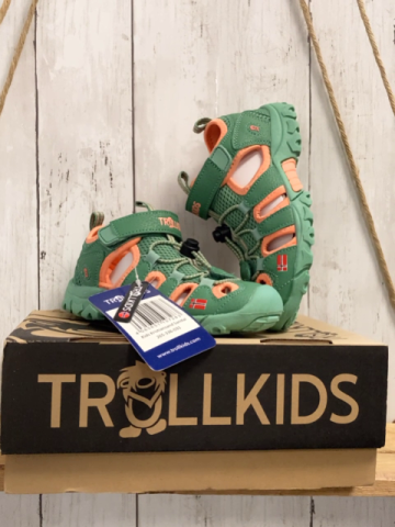 neu Trollkids  Halbsandalen  Gr. 31  grün apricot Bund Kristiansand 