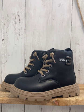 neu Ebmini  Boots Gr. 27  schwarz sand Schnürsenkel + Sohle mit Leinenbeutel 