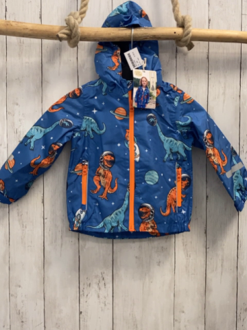 neu  Regenjacke Gr. 86  blau bunte Dinos orange Bund