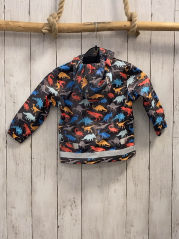neu Babauba Regenjacke Gr. 74  schwarz bunte Dinos gummiert