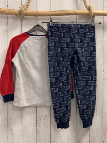2tlg  Schlafanzug  Gr. 116  grau rot blau Nicky Spiderman + Schrift 