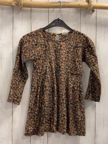 Zara  Kleid  Gr. 116  oliv orange beige Blumen 