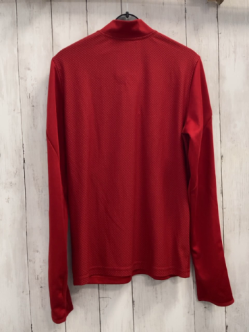 Adidas  Sportshirt lang  Gr. 164  rot weiße Streifen + weißes Label roter Reißverschluss 