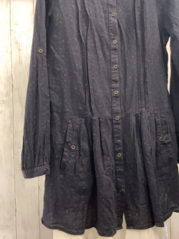 zara Kleid Gr. 152  blau braune Sterne weißer Saum