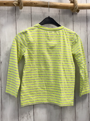  Langarmshirt Gr. 116  gelb graue Streifen Autos