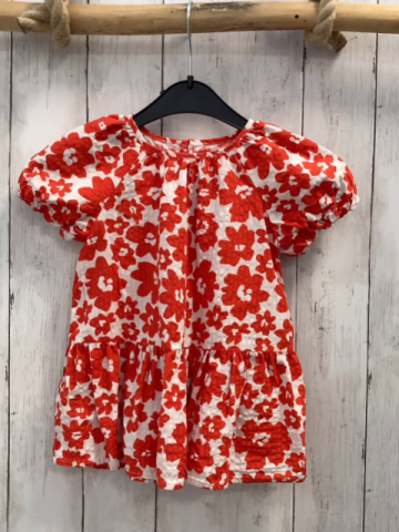 Zara  Kleid  Gr. 86  weiß rote Blumen 