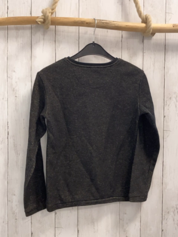   Pullover  Gr. 140  grau mit golden Glitzer goldener Tigerkopf mit Steienen 