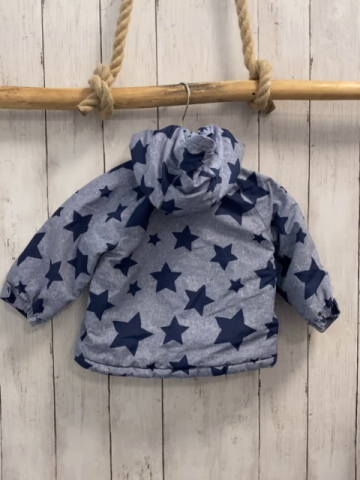 H&M  Winterjacke  Gr. 74  hellgrau blaue Sterne 