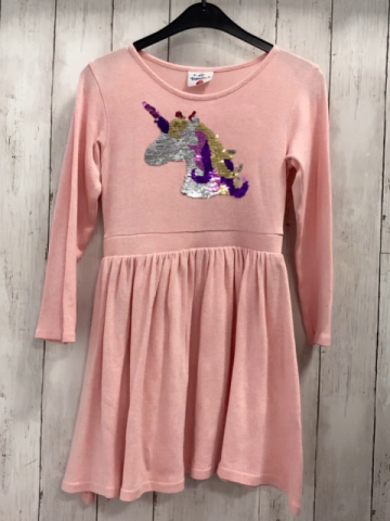   Kleid  Gr. 128  rosa Strick Pailetteneinhorn 