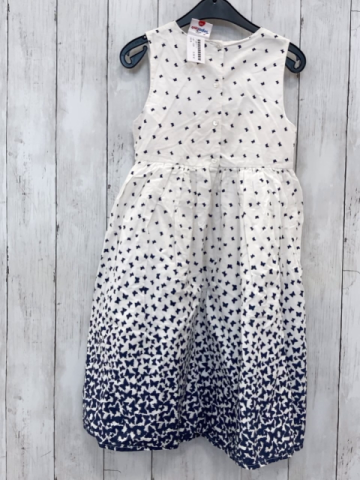   Kleid  Gr. 128  weiß blaue Schmetterlinge 