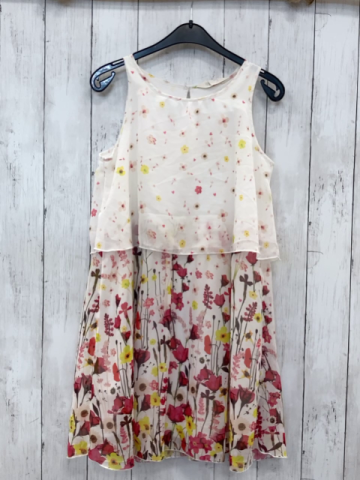 H&M  Kleid  Gr. 152  weiß Blumen Oberteil zweilagig 