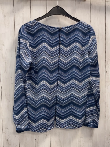 neu Esprit  Bluse  Gr. 34  blau hellblau weiß graue Zackenstreifen 
