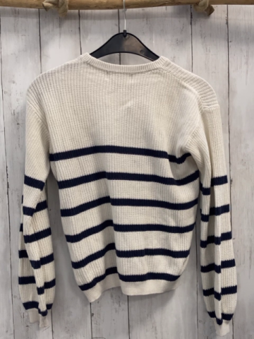 H&M  Pullover  Gr. 134/140  weiß blaue Streifen Strick 