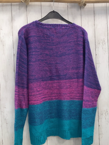 Asos Pullover Gr. L  lila pink Strick türkis