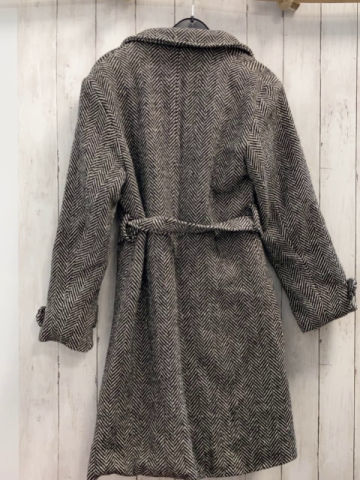  Mantel Gr. S schwarz weiß Zackenmuster 45 % Wolle
