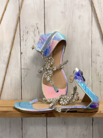 neu Juliet  Sandaletten  Gr. 38  silber glänzend mit silber Steinen 