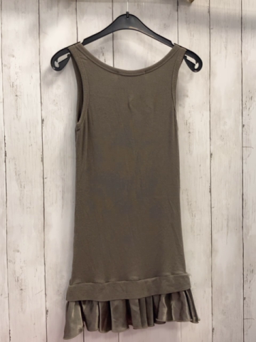   Longtop  Gr. 158/164  grau Rippen Rüschensaum 