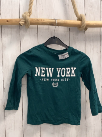 H&M  Langarmshirt  Gr. 98  grün weiße Schrift 