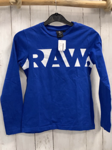 G-Star  Langarmshirt  Gr. 140  blau Schrift 