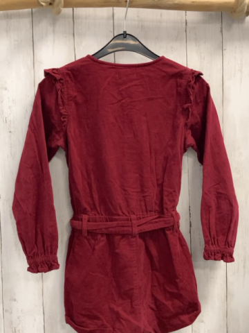 Vertbaudet  Winterkurzoverall Gr. 134  weinrot Kord Rüschen 