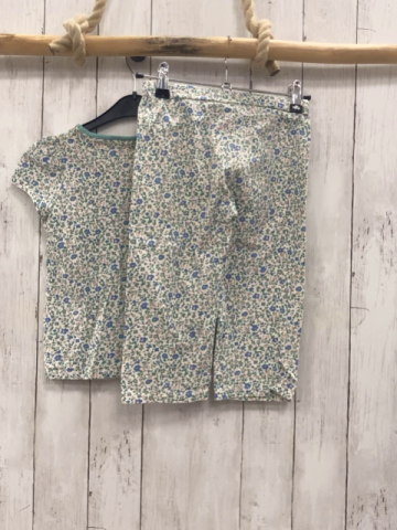 2tlg Mini Boden  T-Shirt + Caprileggings  Gr. 110  creme bunte Blumen 