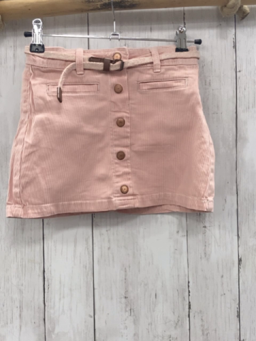 2tlg Okaidi Rock Gr. 116  rosa weiße Streifen mit Glitzergürtel 