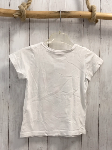 Esprit  T-Shirt  Gr. 116  weiß bunte Pailettenherzen 