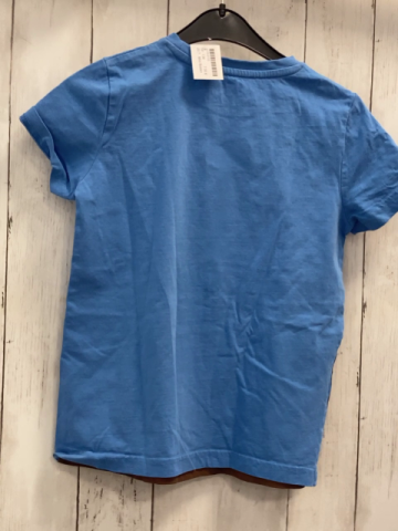 Mini Boden  T-Shirt  Gr. 134  hellblau braun Pflanze Tiere Schrift 