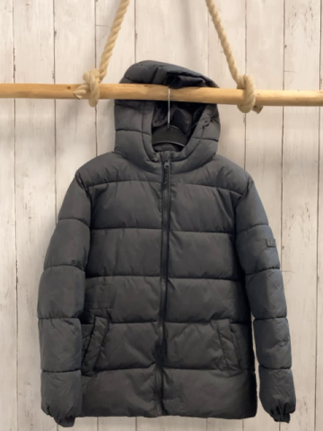 Mango Winterjacke Gr. 140  dunkelgrau Kapuze 