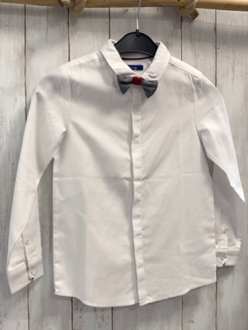 Okaidi 2tlg  Hemd + Fliege  Gr. 140  weiß + grau 