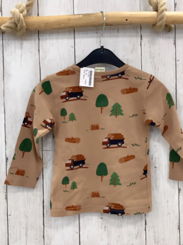 Alana  Langarmshirt  Gr. 92  ocker Lastwagen Bäume 