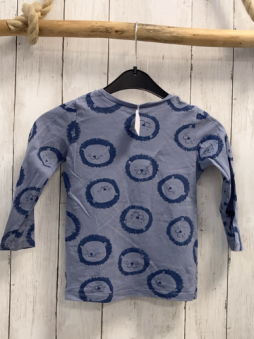 H&M  Langarmshirt  Gr. 92  hellblau blaue Löwenköpfe 