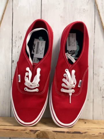 Vans  Leinenschuhe  Gr. 43  rot weiße Sohle + weiße Schnürsenkel 