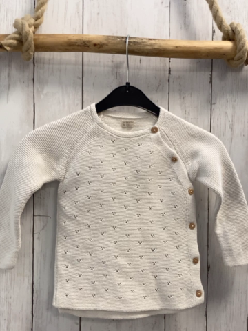   Pullover  Gr. 92  weiß Strick Lochmuster 