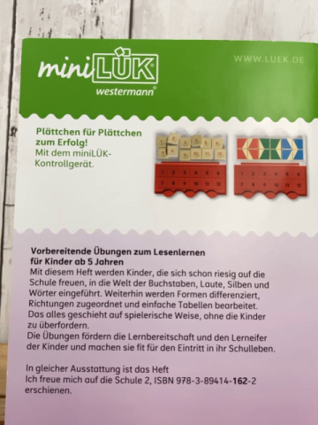 Lük  Minilük  Heft Ich freue mich auf die Schule 