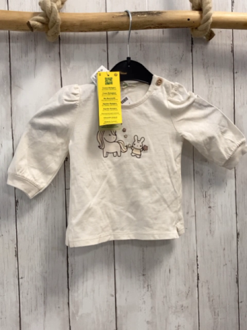 neu Benetton Langarmshirt  Gr. 62  creme Einhorn Hase 
