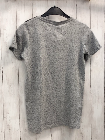 YFK T-Shirt  Gr. 158/164  grau schwarze Pailetten auf der Schulter lachs Schrift mit schwarzen Pailetten