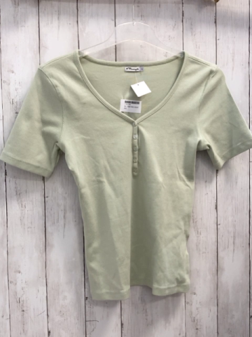   T-Shirt  Gr. 158/164  mint Rippen Knopfleiste 