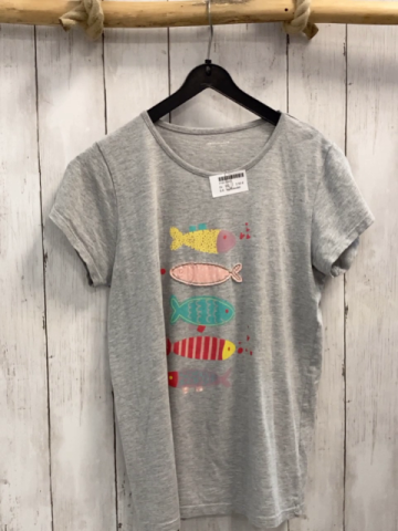 Vertbaudet  T-Shirt  Gr. 152  grau bunte Fische 