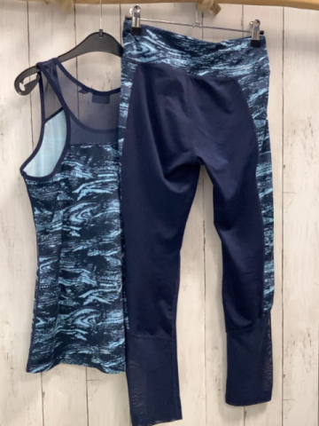 2tlg Manguun  Sportset  Gr. 158/164  blau hellblau gemuster + blau + blau transaprent 