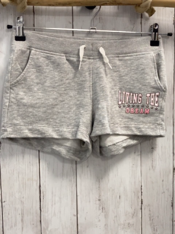 H&M  Shorts  Gr. 146  hellgrau Schrift weiße Kordel 
