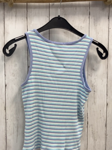 Tom Tailor  Top  Gr. 152  weiß lavendel mint Streifen Rippen 