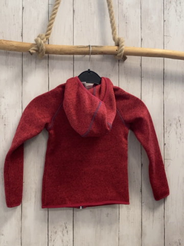  Strickjacke Gr. 122  rot meliert blauer Reißverschluss