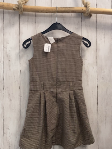  Kleid Gr. 122  braun beige Hahnentritt