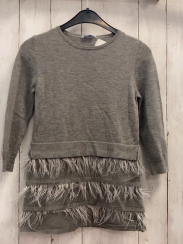 Mayoral Kleid Gr. 110  grau Strick Fransen