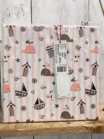 neu 4 teiliges Boboli Baby Geschenkset Gr. 68  Langarmshirt + Leggings + Mütze + Lätzchen rosa weiß gestreift + maritime Motive